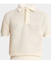 Givenchy - Mesh Knit Short-Sleeve Polo Shirt - Lyst