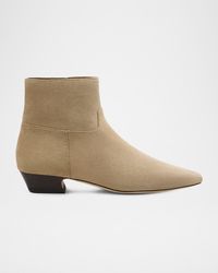Stuart Weitzman - Stassi Suede Zip Ankle Boots - Lyst