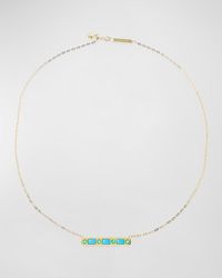 Stevie Wren - The Best Friend 18k Emerald & Turquoise Inlay Bar Necklace - Lyst