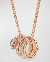 BVLGARI - Serpenti Viper 18K Rose Necklace With Pavé Diamonds - Lyst