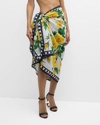 Dolce & Gabbana - Flowering Cotton Pareo Coverup - Lyst