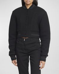 Givenchy - Logo-Embellished Wool Crop Bomber Jacket - Lyst