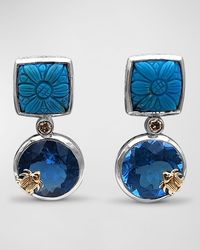 Stephen Dweck - Hand Carved, Topaz And Champagne Diamond Earrings - Lyst