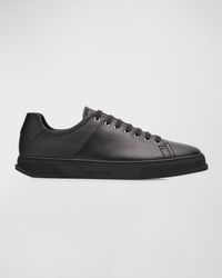 Ferragamo - Clayton Mixed Leather Low-Top Sneakers - Lyst