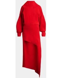 Givenchy - High-Neck Slashed Wool-Cashmere Asymmetric Mini Sweater Dress - Lyst
