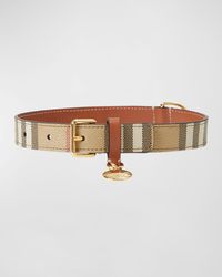 Burberry - Check Leather Dog Collar - Lyst