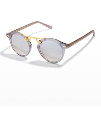 Krewe - St. Louis Round Mirrored Sunglasses - Lyst