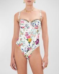 Camilla - Plumes And Parterres Ruched Cup Underwire One-piece Swimsuit - Lyst
