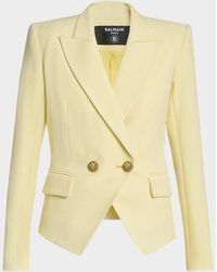 Balmain - 2-Buttons Natte Blazer Jacket - Lyst