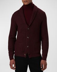 Bugatchi - Ribbed Shawl Cardigan Sweater - Lyst