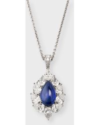 NM Estate - Estate Platinum Burma Sapphire And Diamond Pendant Necklace - Lyst