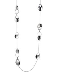 Alexis Bittar Liquid Link Station Necklace With Crystals - Metallic