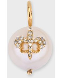 Kastel Jewelry - Diamond Fleur De Lis Freshwater Pearl Pendant - Lyst