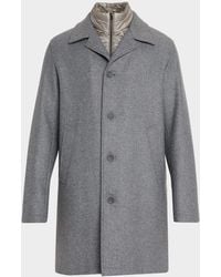 Herno - Apos;S Wool Car Coat With Bib - Lyst