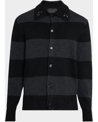 Simone Rocha - Embellished Fuzzy Collar Rugby Cardigan - Lyst