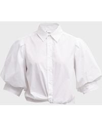 Finley - Bomba Button-Down Twist-Front Poplin Shirt - Lyst