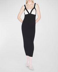 Jean Paul Gaultier - Bicolor Rib Knit Sleeveless Strappy Maxi Dress - Lyst