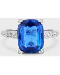 Chopard - High Jewelry 18k White Gold One-of-a-kind Blue Sapphire Solitaire Ring - Lyst