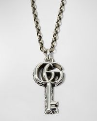 Gucci - GG Key Sterling Silver Pendant Necklace - Lyst