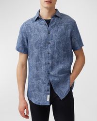 Rodd & Gunn - Ellerby Linen Geometric-Print Short-Sleeve Shirt - Lyst
