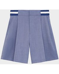 Loewe - Apos;S Pleated Wool-Blend Shorts - Lyst