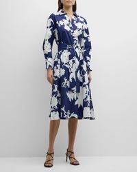 Natori - Casablanca Belted Floral-Print Midi Shirtdress - Lyst
