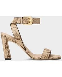 Stuart Weitzman - 85Mm Sai Snake-Printed Leather Ankle-Strap Sandals - Lyst