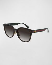 Gucci - Round Acetate Sunglasses - Lyst