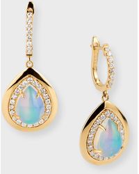 David Kord - 18k Yellow Gold Earrings With Pear-shape Opal And Diamonds, 2.97tcw - Lyst
