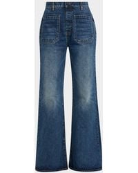 Nili Lotan - Florence Patch-Pocket Flare Denim Jeans - Lyst