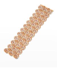 Alexander Laut - Rose Gold Ruby And Sapphire Flower Lace Bracelet - Lyst