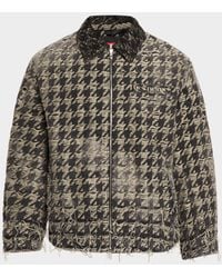 DIESEL - Apos;S D-Elmo-Fsh Houndstooth Denim Jacket - Lyst