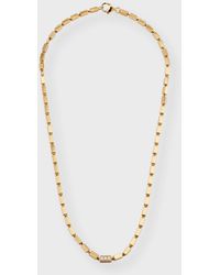 Suzanne Kalan - 18k Yellow Gold Baguette Necklace With Single Pave Link - Lyst