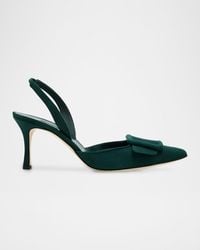 Manolo Blahnik - 70Mm Maysli Suede Buckle Slingback Pumps - Lyst