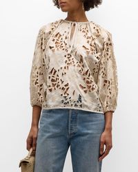 Ramy Brook - Mikayla Eyelet-embroidered Blouse - Lyst