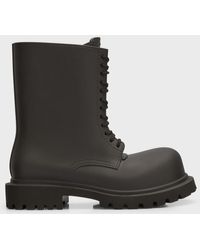 Balenciaga - Steroid Oversized Leather Army Boots - Lyst