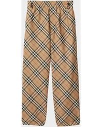 Burberry - Check Twill Drawstring Pants - Lyst