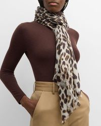 ALONPI - Astrid Leopard Cashmere-silk Scarf - Lyst
