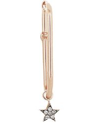 Kismet by Milka - Rock'n Charm 14k Rose Gold Diamond Star Hook Earring, Single - Lyst