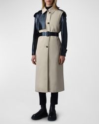 Mackage - Leiko Water-Repellant Two-Toned Twill And Leather Coat - Lyst