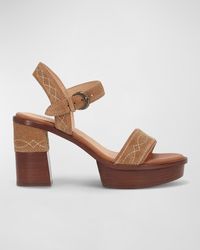 Frye - Pipa Suede Stitch Platform Sandals - Lyst