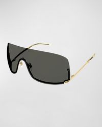 Gucci - Rimless Metal Shield Sunglasses - Lyst