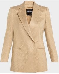 Giorgio Armani - Embellished Satin Double-Breasted Jacket - Lyst