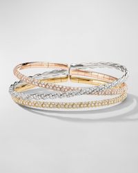 David Yurman - 3-row Paveflex Bracelet With Diamonds - Lyst