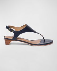 Bernardo - Calfskin Low-Heel Thong Slingback Sandals - Lyst