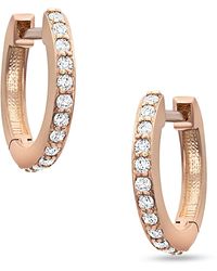 Dominique Cohen - 18k Rose Gold Diamond Huggie Hoop Earring - Lyst