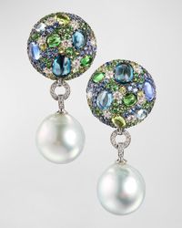 Margot McKinney Jewelry - 18K Mixed Stone Cookie & Pearl Drop Earrings - Lyst