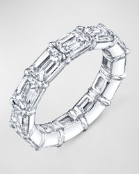 Neiman Marcus - Platinum Emerald-Cut Diamond Buttercup Eternity Ring, Size 6 - Lyst