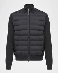 Moncler - Apos;S Padded Crepe Cotton Full-Zip Cardigan - Lyst