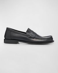 Loewe - Campo Leather Penny Loafers - Lyst